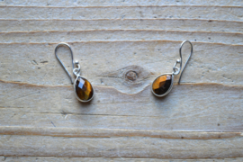 Sterling zilver Oorbellen met Tijgeroog