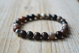 Armband met 8 mm Versteend Hout Jaspis