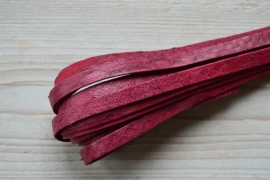Plat nappaleer Slangeprint 10 mm Rood per 10 cm