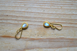 Verguld Sterling zilver Oorbellen met Maansteen