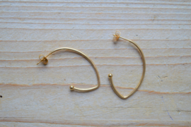 RVS Gold plated oorstekers ca. 38 mm per paar