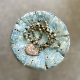 Groene Flower Agaat Mala