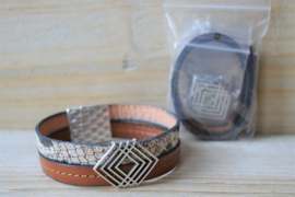 DIY Pakket Armband met magneet en schuiver Bruin