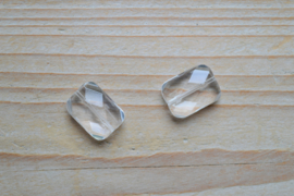Bergkristal gefacetteerde platte rechthoekjes ca. 13 x 18 mm A klasse per 2