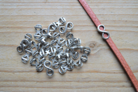 Metalen leerschuif infinity ca. 7 x 16 mm per stuk