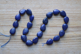 Lapis Lazuli platte druppels ca. 13 x 18 mm (bijgekleurd)