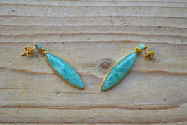 Verguld Sterling zilver Oorstekers met Amazoniet