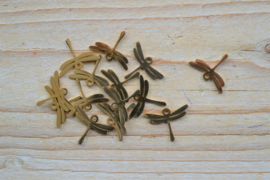 Edelstahl vergoldet Charme Libelle ca. 13 x 18 mm pro Stück