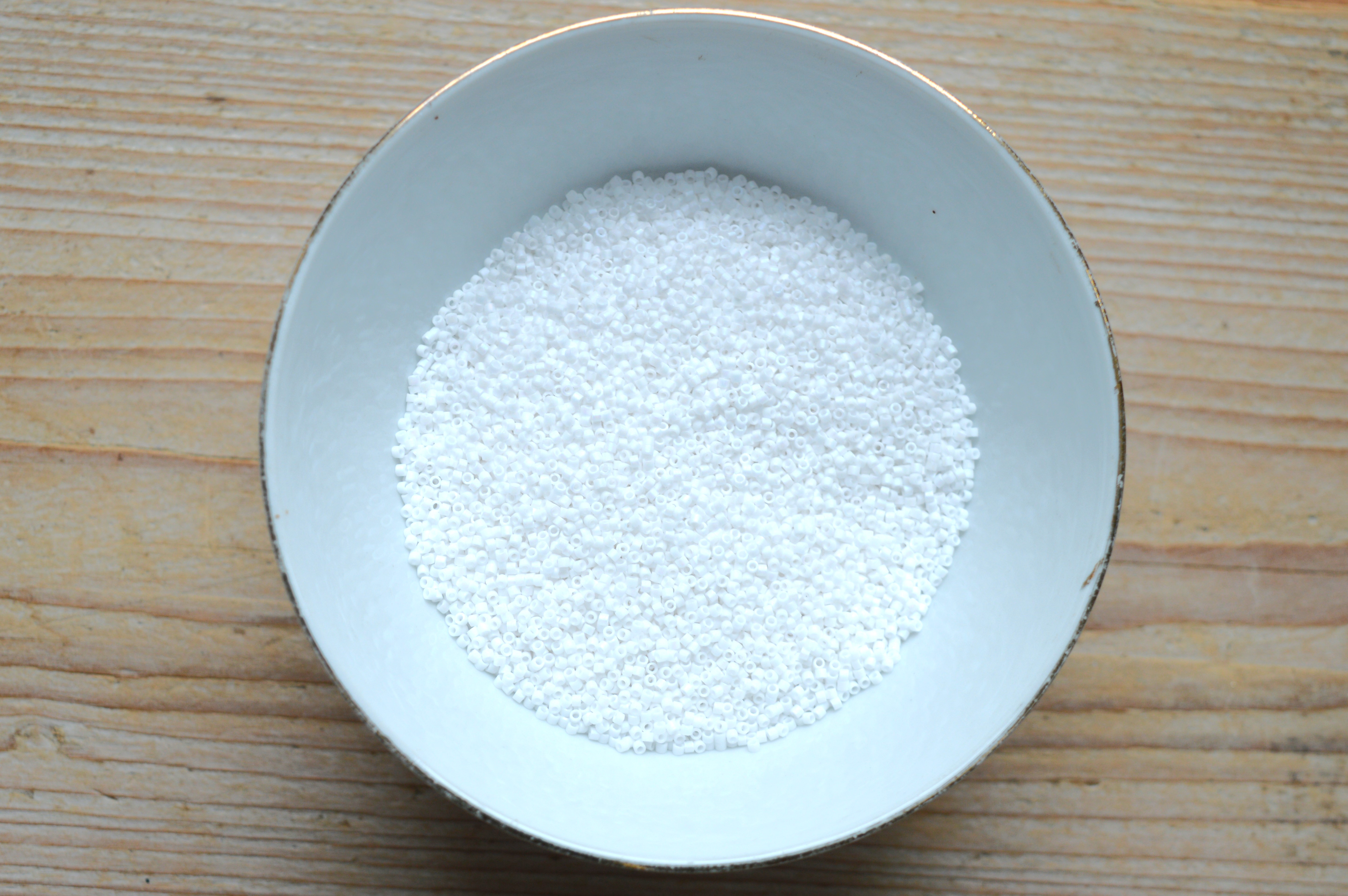 Miyuki Delica’s 11-351 Opaque Matte AB White (per 5 gram)