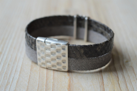 DIY Pakket Armband met magneet en schuiver Grijs/Antraciet