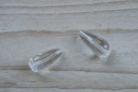 Bergkristal  gefacetteerde ronde druppels A klasse ca. 10 x 20 mm per 2