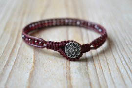 Armband met 3 mm facet Granaat