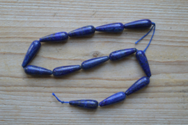 Lapis Lazuli ronde druppels ca. 10 x 30 mm (bijgekleurd)