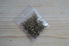 Bronskleurige ringetjes open 6 mm ca. 100 stuks
