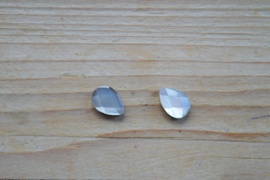 Schelp gefacetteerde platte druppels parelmoer ca. 8 x 12 mm per 2
