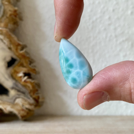 Larimar cabochon ca. 16 x 31 mm