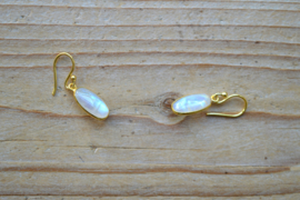 Verguld Sterling zilver Oorbellen met Maansteen