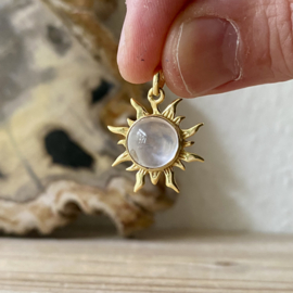 Verguld Sterling zilver hangertje met Rozenkwarts