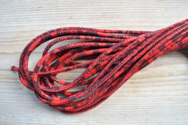 Rundes nappaleder Snakestyle 4 mm Rot/Schwarz pro 10 cm