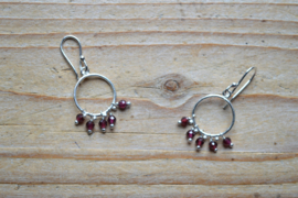 Sterling zilver Oorbellen met Granaat