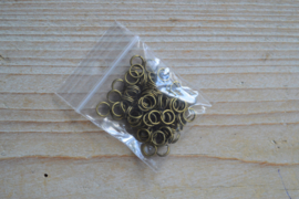Bronskleurige ringetjes split 6 mm ca. 80 stuks