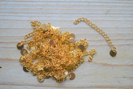 RVS Gold plated verlengkettinkje ca. 5 cm per stuk