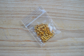 Goudkleurige knijpkralen ca. 4 mm ca. 50 stuks