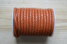 Rondgevlochten leer 6 mm Oranjebruin per 10 cm