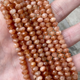 Zonnesteen gefacetteerde rondellen ca. 4 x 6 mm A klasse