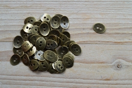 Bronskleurige knoop '2 gaatjes' klein ca. 10 x 13 mm per 2 stuks