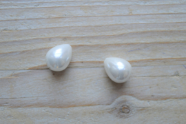 Schelp ronde druppels pearl ca. 12 x 15 mm per 2