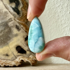 Larimar cabochon ca. 15 x 32 mm