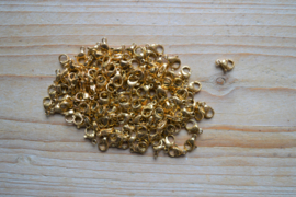 RVS Gold plated karabijnsluiting ca. 6 x 9 mm per stuk
