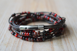 DIY Pakket Armband 3-Wikkelarmband Rood/Zwart