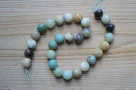 Mehrfarbig Amazoniet facettierte runde Perlen ca. 14 mm