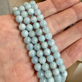 Aquamarijn ronde kralen ca. 6,5 mm