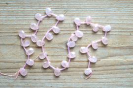 Rozenkwarts gefacetteerde briolettes ca. 8 x 12 mm