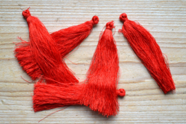 Kwastje nylon rood ca. 85 mm