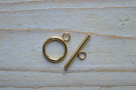 Edelstahl vergoldet Knebelverschluss ca. 10 x 16 mm