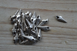 Metalen charm muschel ca. 7 x 19 mm pro 3 stück