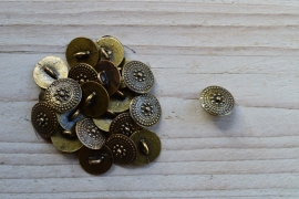 Bronskleurige knoop 'klein' ca. 14 mm per 2 stuks
