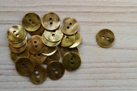 Bronskleurige knoop '2 gaatjes' ca. 17 mm per 2 stuks
