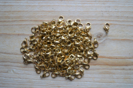 RVS Gold plated karabijnsluiting ca. 9 x 12 mm per stuk