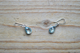 Sterling zilver Oorbellen met Blauwe Topaas
