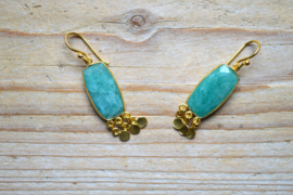 Verguld sterling zilver Oorbellen met Amazoniet