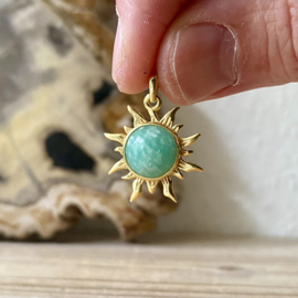 Verguld Sterling zilver hangertje met Amazoniet