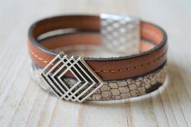 DIY Pakket Armband met magneet en schuiver Bruin