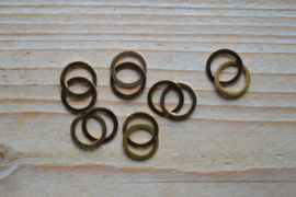 RVS Gold plated tussenstuk dubbele cirkels ca. 12 x 19 mm per stuk