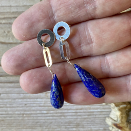 Sterling zilver Oorstekers met Lapis Lazuli