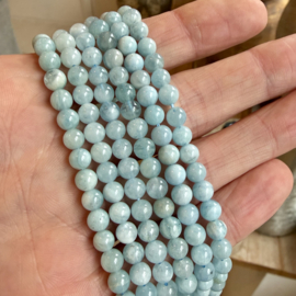 Aquamarijn ronde kralen ca. 6 mm